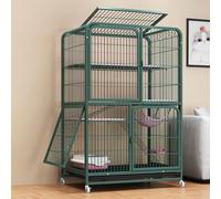 Cat Cage on Wheels Multi-Tier with Removable Tray for Indoor and Outdoor Use, for Multiple Pets