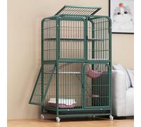 Cat Cage on Wheels Multi-Tier with Removable Tray for Indoor and Outdoor Use, for Multiple Pets