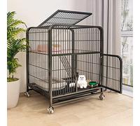 Cat Cage Outdoor Cat Kennel Cat Crate Cage Playpen Cat Enclosure on Wheels Metal Kitten Cage Small Animals Hutch Oversized Cat Villa - for Small Animal, Puppies, Kitties, Bunny (70X55X75CM)