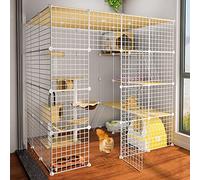 Cat Cage - Pet Cages for Cats for Small Animals, Diy Metal Wire Grid Cage, Pet Indoor Outdoor Exercise Pen Portable Yard Fence for Guinea Pig, Hamster, Chinchillas and Hedgehogs FANDIAO