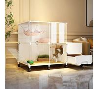 Cat Cage Playpen 2 Tier with Door and Casters for Easy Mobility and Safety - Indoor Cat Enclosure