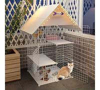 Cat Cage Playpen - Cat Cages Indoor Large Ferret Cage Dog Crates for Small Dogs Cat Outdoor Enclosure Detachable Metal Wire Kennels Cat Hammock Pet Cage Pet Crate - Exercise Place Ideal for 1-3 Cat