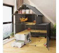 Cat Cage Playpen Cat Crate, Cat Cages with Storage Rack, Closed Cat Litter Box, Exercise Place Ideal, Complete Accessories