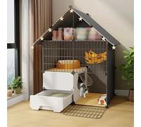 Cat Cage Playpen Cat Crate, Cat Cages with Storage Rack, Closed Cat Litter Box, Exercise Place Ideal, Complete Accessories (Color : Basic, Size : 75 * 39 * 109cm)