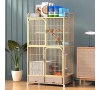 Cat Cage Playpen, Heavy Duty Indoor/Outdoor Cat Enclosure with Litter Box, 4 Tier Cat Condo, Waterproof Drawer, Rolling Cat Cages for Easy Mobility