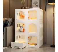 Cat Cage Playpen, Pet Playpen Cat Crate Indoor DIY Cat Playpen, with Litter Box and Door Lock, Extra Exercise Place for Your Pets (Color : Package 2, Size : 71x46.5x106cm)