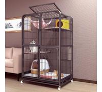 cat cage,Portable Indoor Cat Playpen with Top Cover & Wheels, Versatile Pet Enclosure for Small Animals like Ferrets, Chinchillas, Rabbits - Easy Pull-out Tray for Cleaning