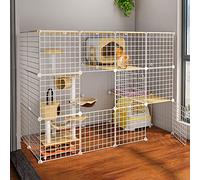 Cat Cage - Portable Metal Wire Playpen for Small Animals, Indoor Outdoor Use, Includes Accessories