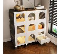 Cat Cage,s Indoor - Cat Pet Fences, Cat Villas, Integrated Toilets with Litter Boxes, Indoor and Outdoor s for Small Animals, Easy Rinse Cleaning, DIY Installation,H