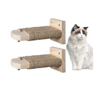 Cat Cage Staircase | Wall Mounted Cat Climbing Shelf, Wooden Space Saving Stairs for Pets, 2 Pieces Cage Rest Shelves