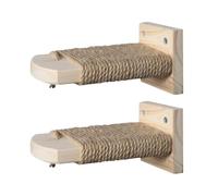 Cat Cage Step - Wood Cat Jumping Ladder,Set of 2 Space Saving Pet Paw Grinding Ladders Wooden for Indoor Kittens
