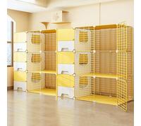 Cat Cage with Cat Litter Box, Cattery, Cat Villa, High-looking Breeding Cage, Extra Large Space, DIY Design Pet Playpen (Size : 210x45x105cm) Warm as ever