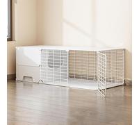 Cat Cage with Cat Litter Box, DIY Cat Enclosures Kitten Playpen Large Cat Kennels Detachable Metal Small Animal Cage, Breeding Cat Villa, Extra Large Free Space (Color : Yellow, Size : 105x4 (Whi