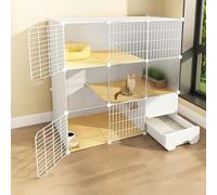 Cat Cage with Cat Litter Box, Indoor Cat Cages, 2/3 Tier Cat Cage, Cat Enclosure, Cat Fence, Small Animal Cage, Dog Cage, Place