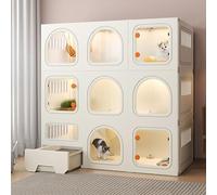 Cat Cage with Doors, Cat Houses for Indoor Cats, Cat Playpen with Litter Box, Strong Carrying Capacity, Easy to Clean and Install (Color : Package 1, Size : C-106x46x106cm)