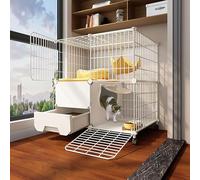 Cat Cage with Doors, Cat Houses for Indoor Cats, Safe and Sturdy Cat Kennels, the Bottom Has Pulleys for Easy Movement (Color : Luxury, Size : 75 * 39 * 77cm)
