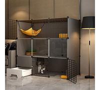 Cat Cage with Litter Box 3 Layer Large Cat House, Indoor Cat Fence, Indoor DIY Cat Fence for Small Animals, Removable Wire Cage (C3 111 * 49 * 109cm)