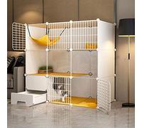 Cat Cage with Litter Box 3 Layer Large Cat House, Indoor Cat Fence, Indoor DIY Cat Fence for Small Animals, Removable Wire Cage (C2 111 * 49 * 109cm)
