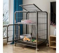 Cat Cage with Ramp and Ladders - Multi-Level House and Litter Box Enclosure with Resting Platforms, Beds and Hammock for Cats