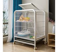 Cat Cage with Wheels, Kitten Cat Family Cage pet Cage House for 1 to 2 Cats, Suitable for Ferret Chinchillas (White 66x60x45cm)