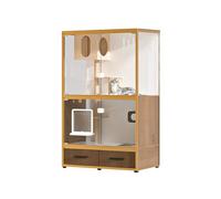 Cat Cage Wood Cat Villa With Litter Box, Toilet, Integrated Cage, Indoor House, Extra Large Free Space