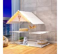 Cat Cages - Cat Cage Playpen 2-Tier Cat Enclosures Indoor Cat Cage Kennel Cat Crate Kitten Playpen Ferret Cage dog cages for small dogs - for Small Animal, Puppies, Kitties, Bunny (White 111x75x1