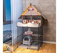 Cat Cages - Cat Cage Playpen 3-Tier Cat Enclosures Indoor Cat Cage Kennel Cat Crate Kitten Playpen Ferret Cage Pet Crate Portable Yard Fence - for Small Animal, Puppies, Kitties, B
