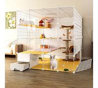 Cat Cages, Cat House Indoor With An Enclosed Litter Tray Panoramic Transparency Cat Enclosures Small Animal Condos With 2 Types Opening Door Options,Side door-A-147 * 147 * 141cm