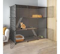 Cat Cages for Indoor Use, Collapsible Metal Cage for Small Animals, Spacious and Versatile Pet Enclosure for Indoor Spaces