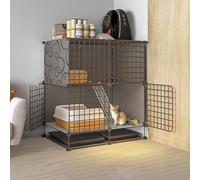 Cat Cages for Indoor Use, Collapsible Metal Cage for Small Animals, Spacious and Versatile Pet Enclosure for Indoor Spaces