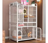 Cat Cages Indoor,Cat Cage Cat Playpen,Rabbit Cage Small Animal Cage Durable Pet Enclosure For Rabbit,Guinea Pig,Chinchilla Ideal For 1-4 Cat - Without Accessories,White-80 * 54 * 137CM