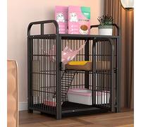 Cat Cages Indoor, Cat Cage Cat Playpen, Rabbit Cage Small Animal Cage Pet Enclosure for Rabbit, Guinea Pig, Chinchilla Ideal for 1-4 Cat - Without Accessories (Black 63 * 45 * 76CM)