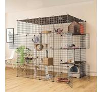 Cat Cages Indoor, Cat Enclosures DIY Detachable Metal Wire Kitten Cage Pet Cat Kennel House with Door for Kitten Small Animals, Large Exercise Space for 1-3 Cats (Size : 147x111x146cm(A)) (147x1