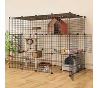 Cat Cages Indoor, Cat Enclosures DIY Detachable Metal Wire Kitten Cage Pet Cat Kennel House with Door for Kitten Small Animals, Large Exercise Space for 1-3 Cats (Size : 147x75x109)