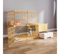 Cat Cages Indoor DIY Cat Enclosure Cat House Pet Playpen Cattery Cat Kennel Detachable Metal Small Animal Cage, for Small Pet Cat Puppy Rabbit Chinchilla(One Color-111x49x73cm-a)