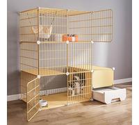Cat Cages Indoor DIY Cat Enclosure Cat House Pet Playpen Cattery Cat Kennel Detachable Metal Small Animal Cage, for Small Pet Cat Puppy Rabbit Chinchilla(One Color-111x49x109cm-a)