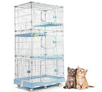 Cat Cages Indoor for Kitten On Wheels Pink/Blue, Metal Small Animal Cage, Cat Houses/Dog Cage for Cottage/Household/Outdoor/Indoor/Balcony,Blue-99x62.5x195cm