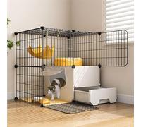 Cat Cages Indoor, Kitten Cage Cat Enclosures DIY Cat Playpen Detachable Small Animal Cage Cat House with Doors, Animals Cages for 1-3 Cats Bunny Chinchilla (Size : 75x75x109cm) (75x39x73cm)