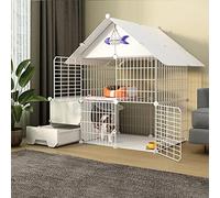 Cat Cages Indoor Large, 3 Tier Wire Cat Cage with Litter Box, Collapsible Design Ideal for 1-4 Cats