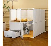 Cat Cages Indoor Large Assembled Cat Enclosures With Litter Box,Cat Playpen Metal Wire Kennels Cat Condo DIY Indoor Pet Home For 1-3 Cat Small Animal (Size : 29.5"L X 29.5"W X 28.7"H)