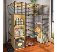 Cat Cages Indoor Large, Cage Pets Playpen Dog, For Cats Metal Enclosure Net Exercise Yard Fence Small with Door(147 * 111 * 145CMb)