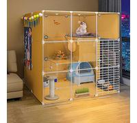 cat cages indoor - large cat cage cat crate cat playpen cat enclosure for balcony detachable metal wire indoor diy kennels crate cat kennels with litter box - large exercise place ideal for 1-4 cats