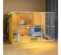 Cat Cages Indoor - Large Cat Cage Cat Crate Cat Playpen Cat Enclosure for Balcony Detachable Metal Wire Indoor DIY Kennels Crate Cat Kennels with Litter Box - Large Exercise Place Ideal for 1-4 Cats