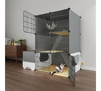 Cat Cages Indoor, Large Cat Crate with Litter Box DIY Pet Playpen Cat House Kitten Pen Detachable Cat Fence, Large Exercise Place Ideal for Cat