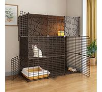 Cat Cages Indoor Large, Cat Houses In Pet Supplies,Detachable Metal Wire Kitten Crate DIY Pet Kennel Enclosures With Door Large Space And Easy To Clean (Color : Black-B, Size : 105 * 105 * 35cm)