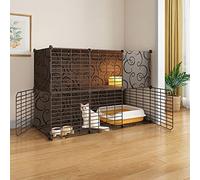 Cat Cages Indoor Large, Cat Houses In Pet Supplies,Detachable Metal Wire Kitten Crate DIY Pet Kennel Enclosures With Door Large Space And Easy To Clean (Color : Black-A, Size : 105 * 70 * 35cm)