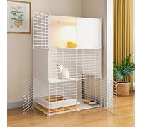 Cat Cages Indoor Large, Cat Houses In Pet Supplies,Detachable Metal Wire Kitten Crate DIY Pet Kennel Enclosures With Door Large Space And Easy To Clean (Color : White-A, Size : 70 * 105 * 35cm)
