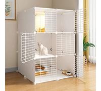 Cat Cages Indoor Large, Cat Houses In Pet Supplies,Detachable Metal Wire Kitten Crate DIY Pet Kennel Enclosures With Door Large Space And Easy To Clean (Color : White-B, Size : 70 * 105 * 70cm)