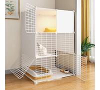 Cat Cages Indoor Large, Cat Houses In Pet Supplies,Detachable Metal Wire Kitten Crate DIY Pet Kennel Enclosures With Door Large Space And Easy To Clean (Color : White-B, Size : 70 * 105 * 45cm)
