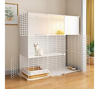 Cat Cages Indoor Large, Cat Houses In Pet Supplies,Detachable Metal Wire Kitten Crate DIY Pet Kennel Enclosures With Door Large Space And Easy To Clean (Color : White-A, Size : 105 * 105 * 35cm)